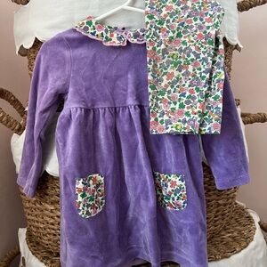 Purple Dress with Floral Accents